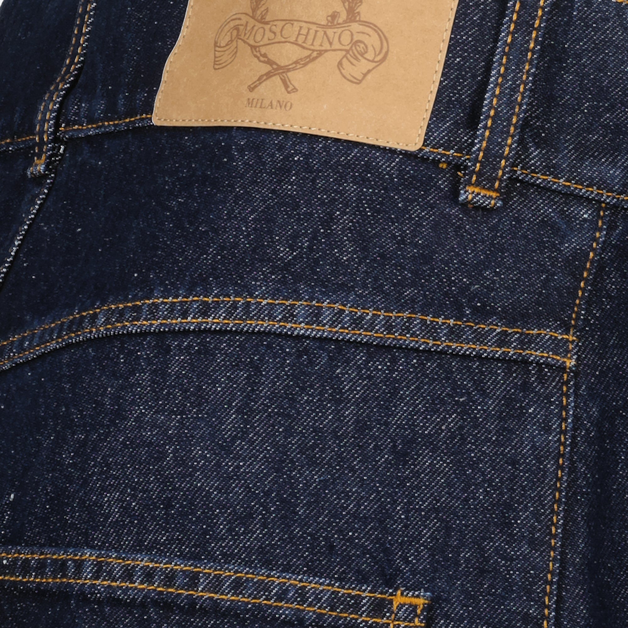 denim jeans, high-waisted jeans, Moschino jeans, dark blue denim, women's fashion