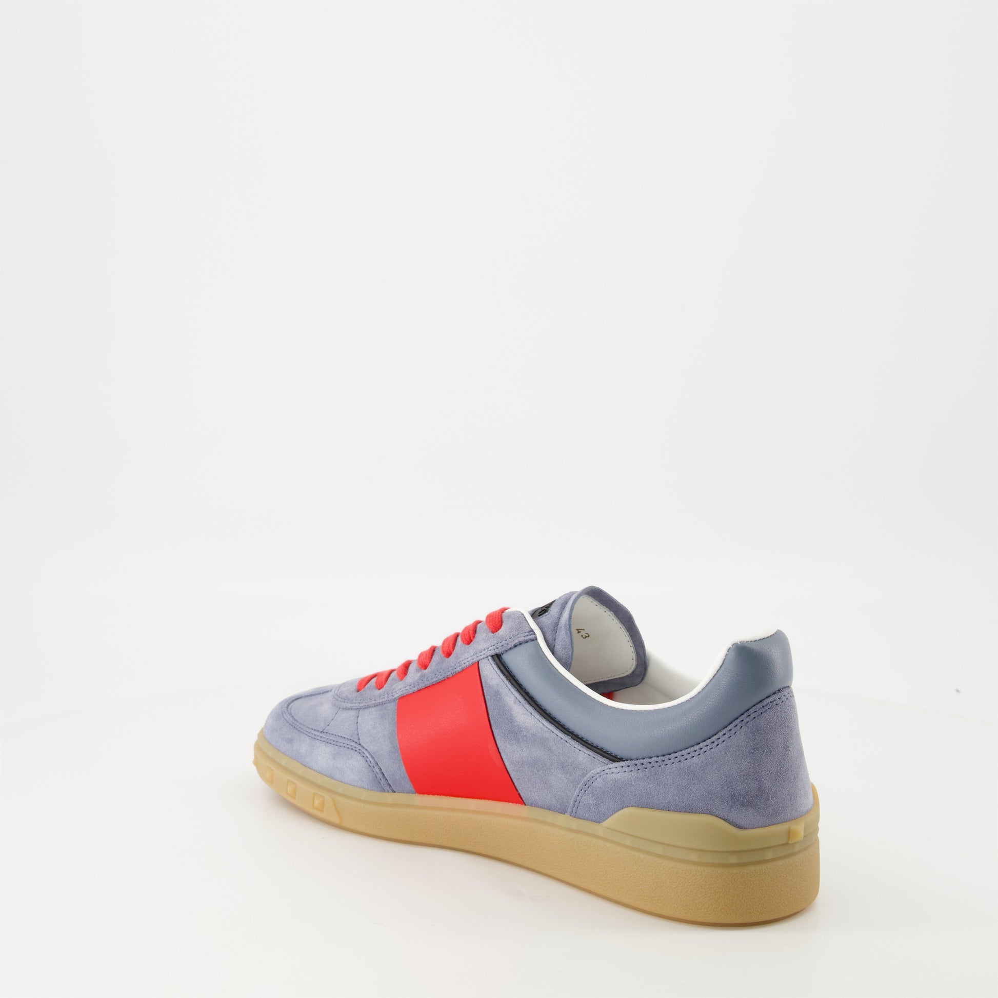 Upvillage sneakers, grey and red sneakers, Valentino sneakers, leather sneakers, luxury sneakers