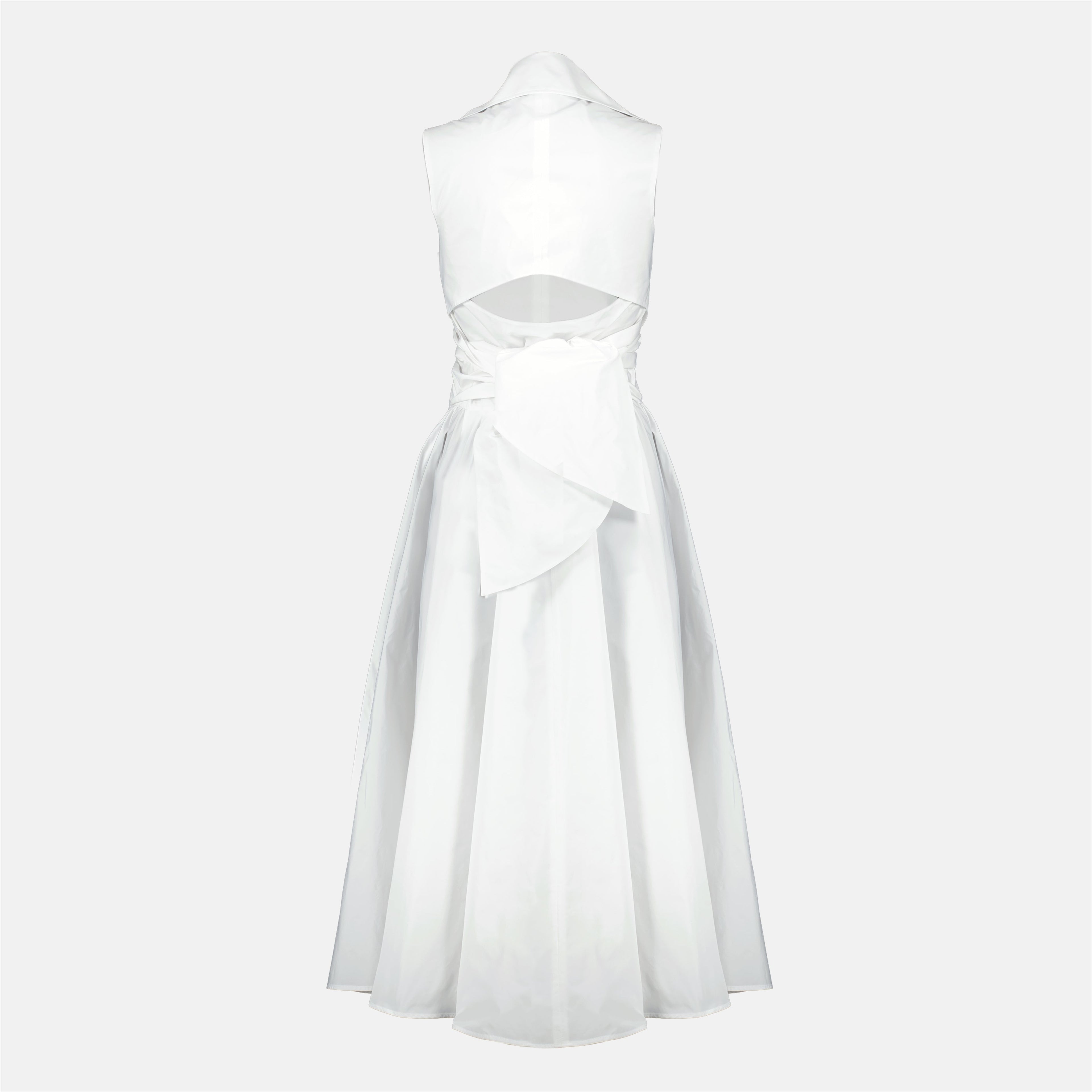 Image of Robe Drapée Blanche en Faille Recyclé by Patou for Women - Season Spring-Summer 2026 - Back View