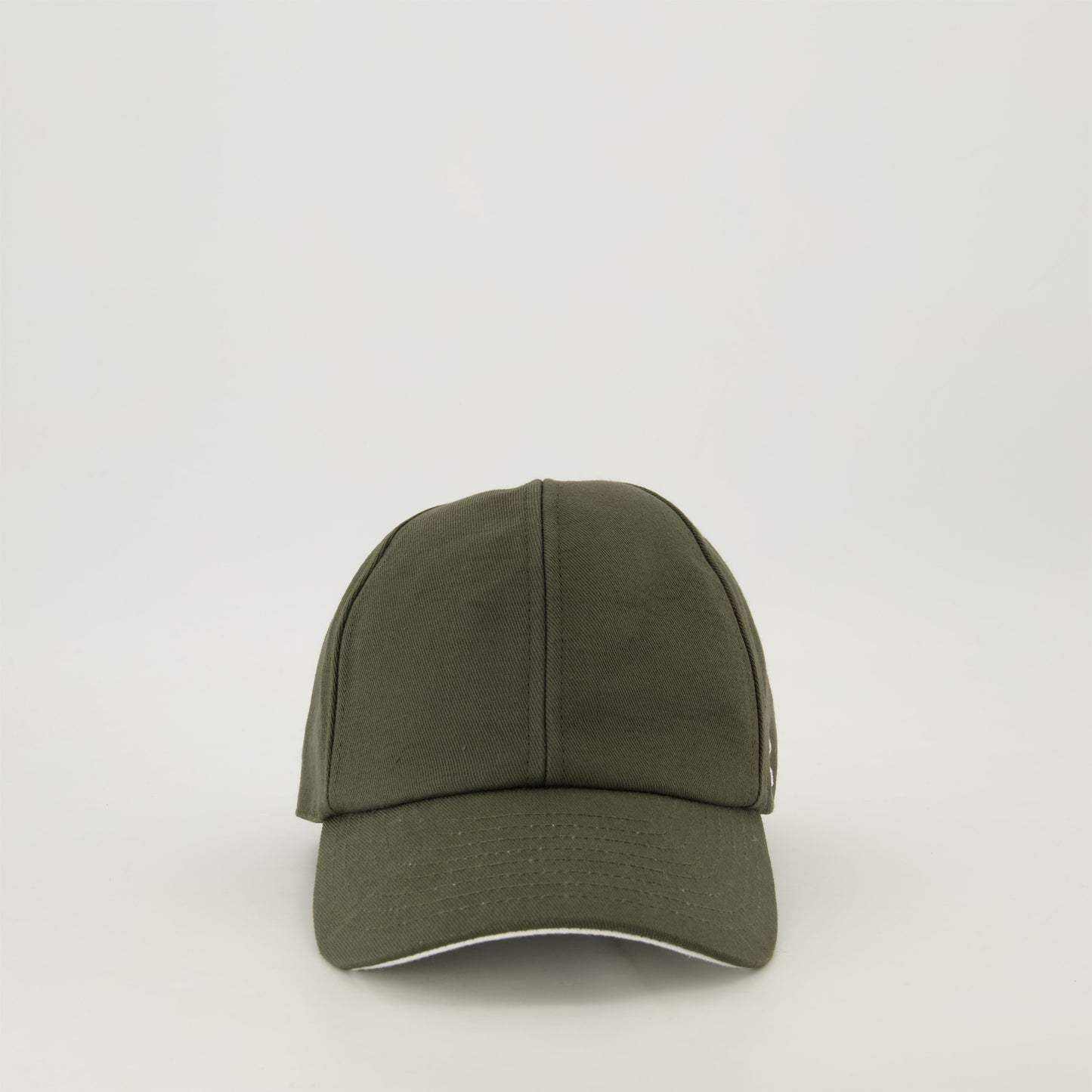 cotton cap, olive green cap, adjustable cap, embroidered logo cap, Courrèges cap