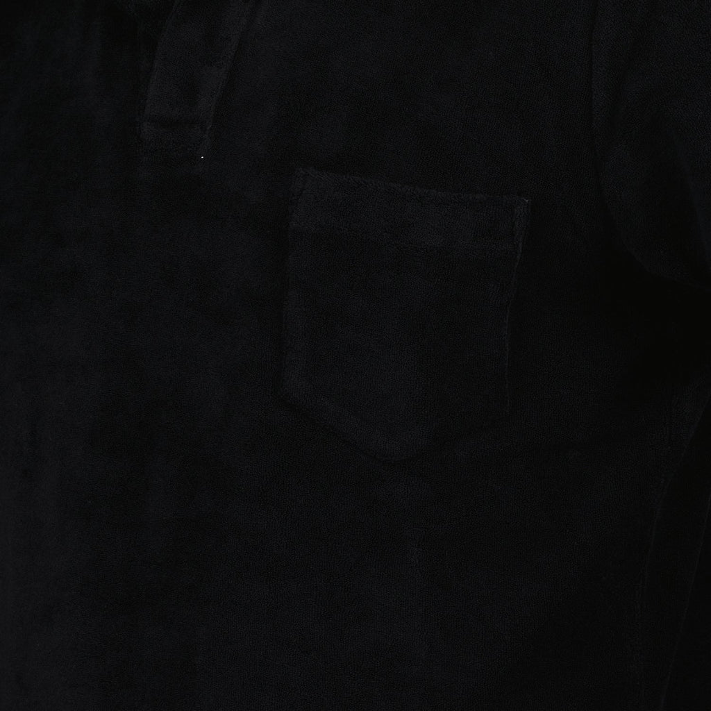 Terry cotton polo, black polo shirt, organic cotton polo, luxury fashion, designer polo