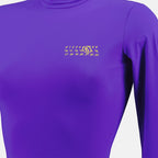 MM6 violet body, high collar body, long sleeve body, printed body, luxury fashion