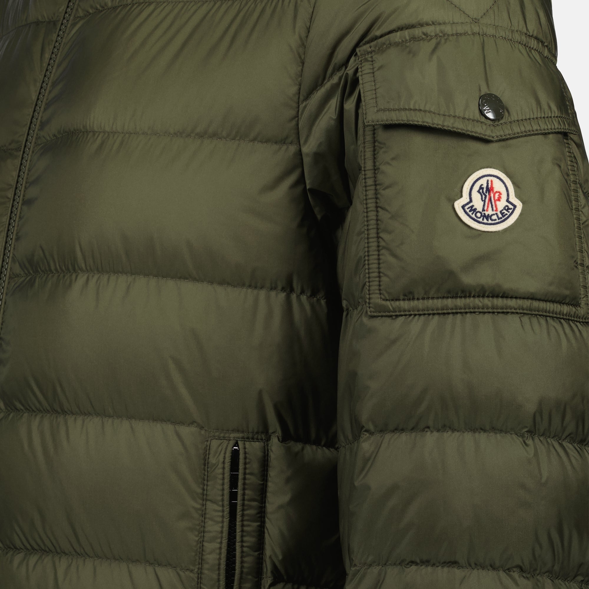 Image of Najan Kaki Down Jacket by Moncler for Men - Season Autumn-Winter 2025 - Detail View 1