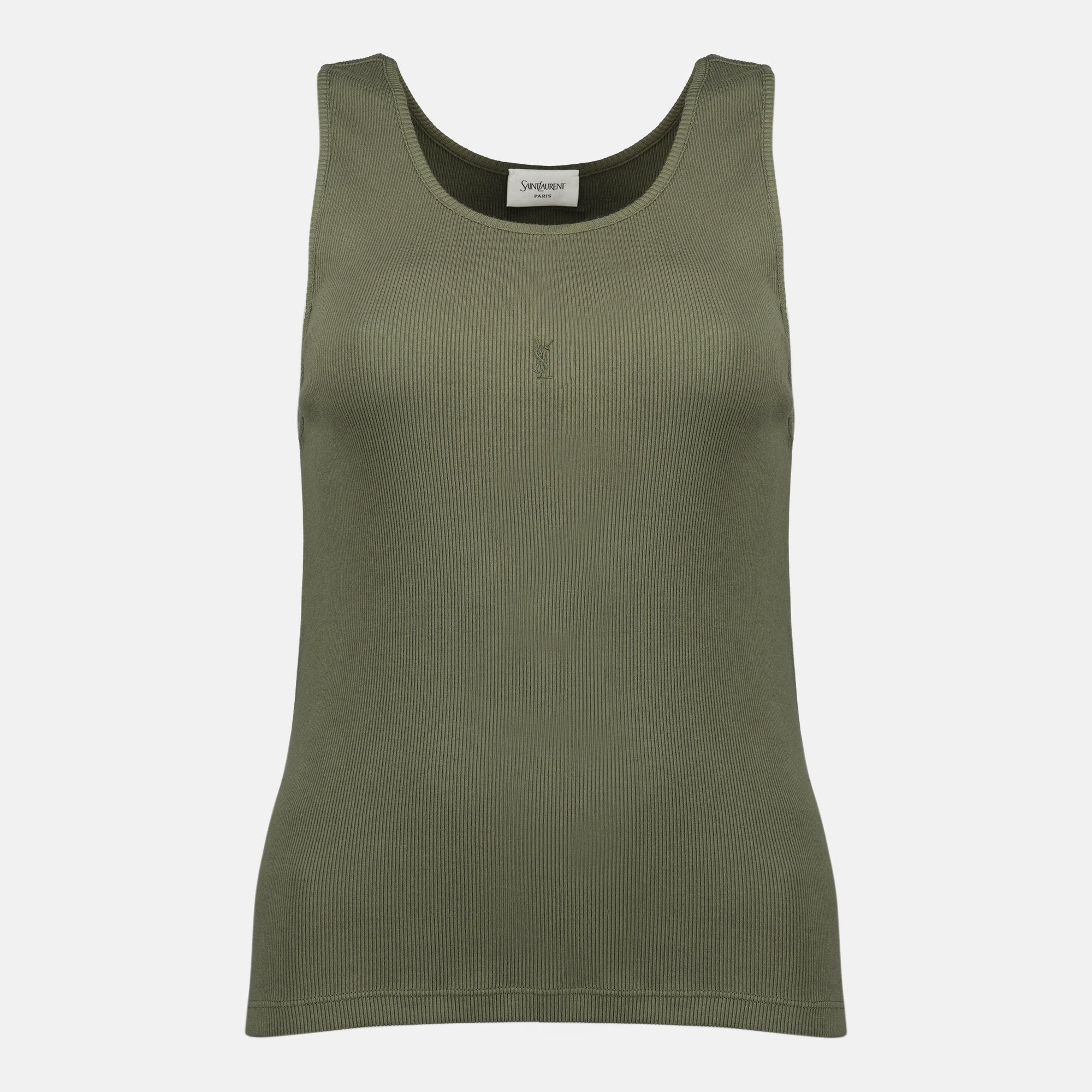 Bilde av Débardeur Cassandre Kaki fra Saint Laurent for kvinner - Sesong Vår-Sommer 2026 - Frontvisning
