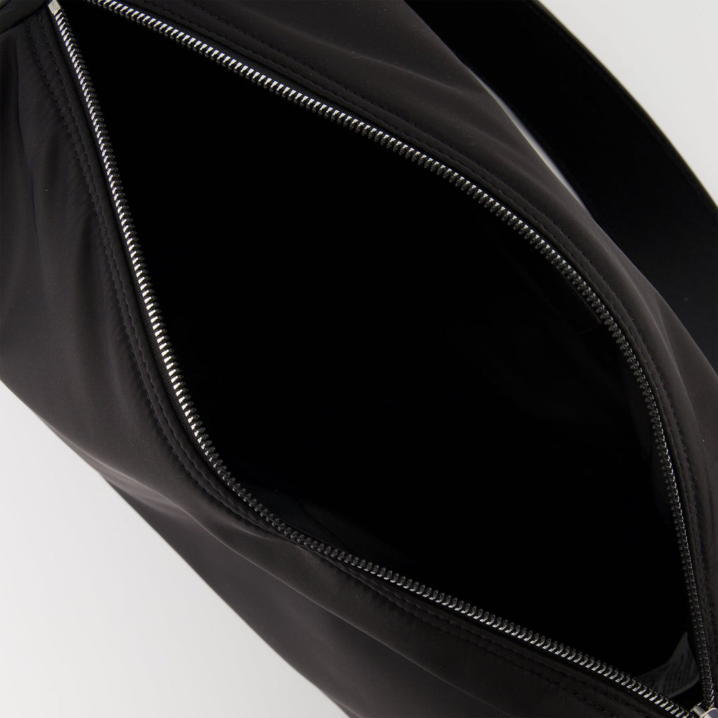 Ami Paris bag, black nylon bag, unisex accessory, adjustable strap bag, functional fashion