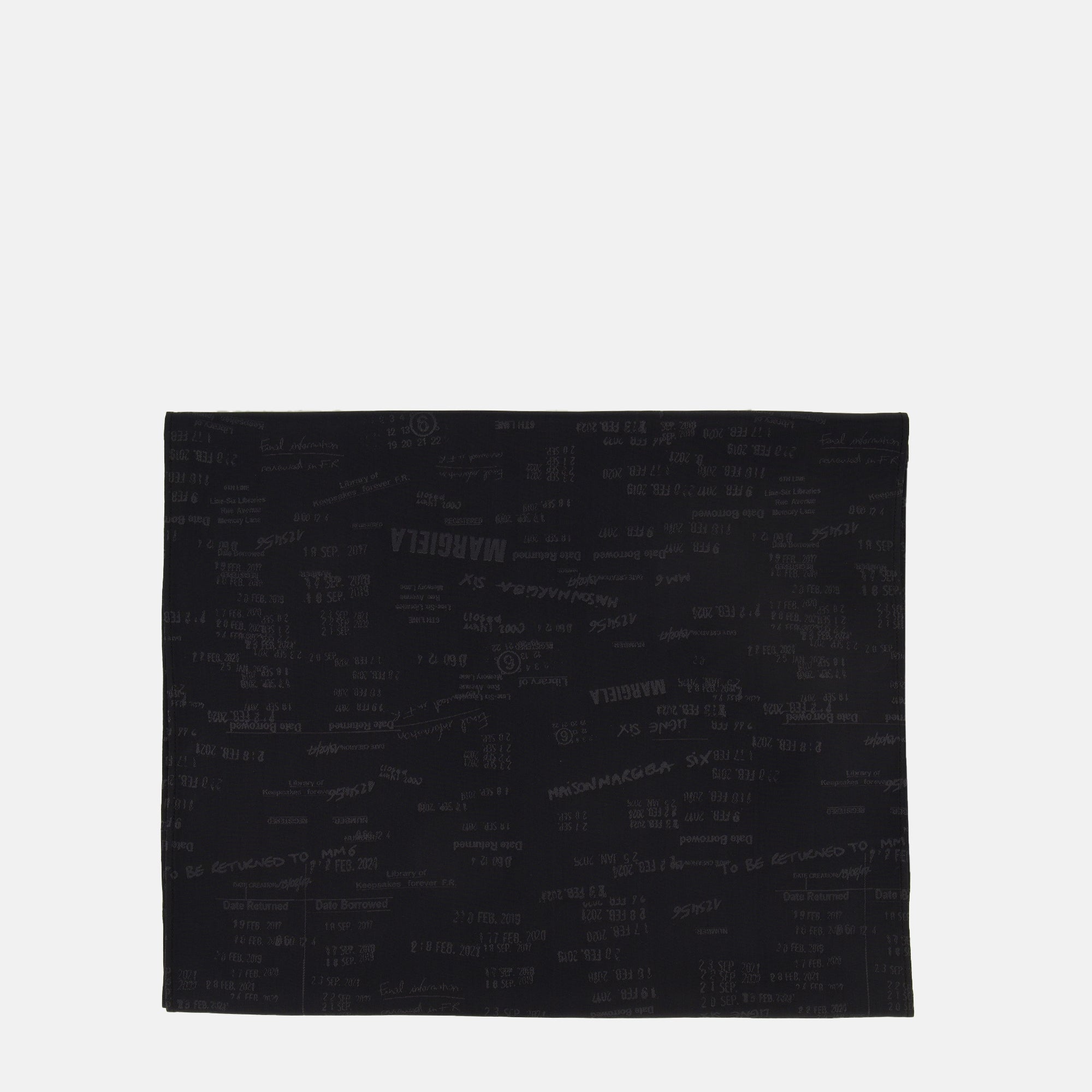 Image of Black and Grey Printed Scarf by Mm6 for Women - Season Spring-Summer 2026 - Front View