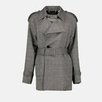 Grey Wool and Silk Trench Coat
