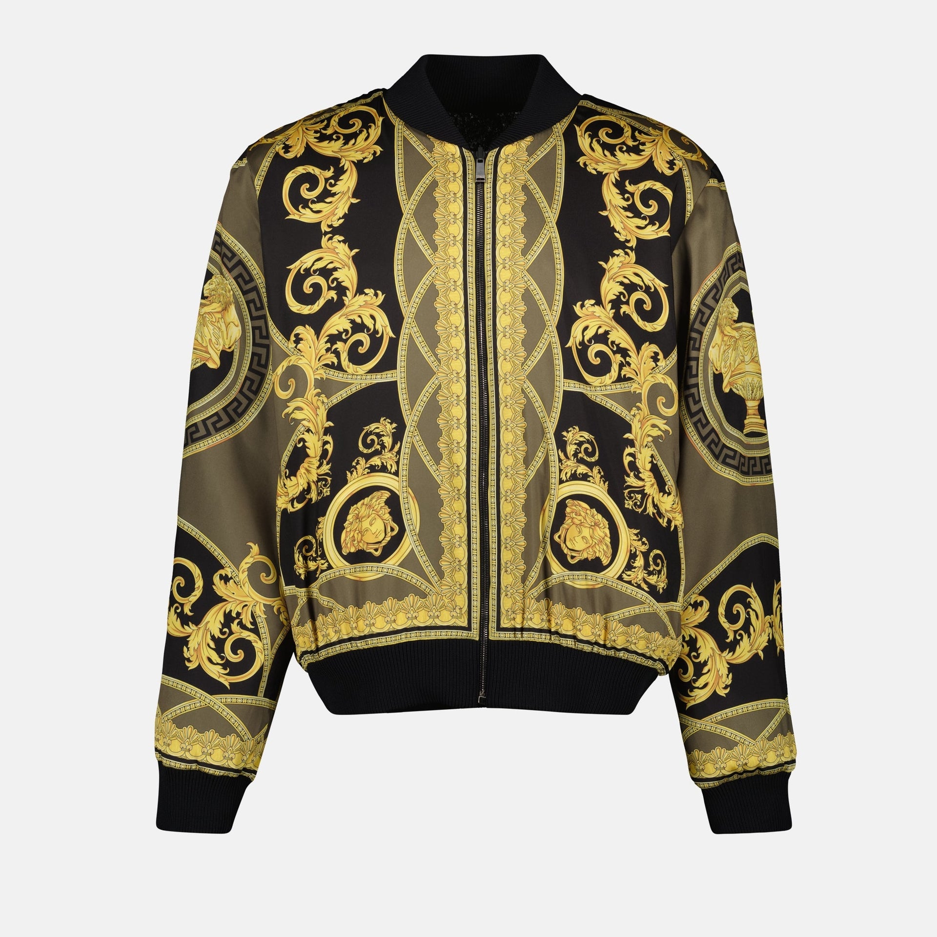 Baroque Versace Winter Jacket Mens Reversible Barocco Bomber Jacket 48