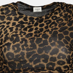 Imagen del vestido de tul de leopardo de Saint Laurent para mujeres - Temporada Otoño-Invierno 2025 - Vista de Detalle 2