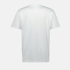 Christian Dior Couture T-shirt, white cotton T-shirt, embroidered logo shirt, short sleeve top, designer casual wear