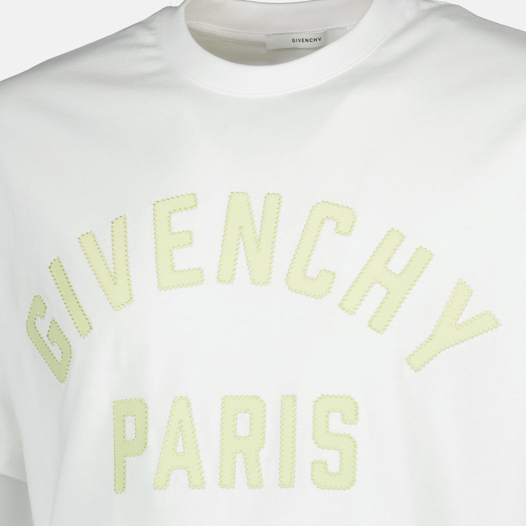 Imagen de camiseta blanca bordada de Givenchy para hombres - Temporada Primavera-Verano 2026 - Vista de detalle 1