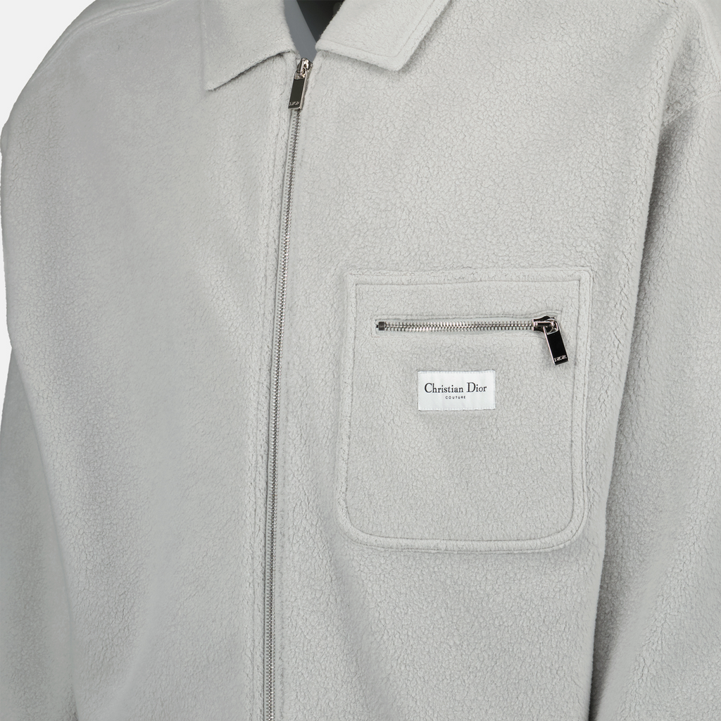 Image de la veste en laine zippée classique de Dior pour hommes - Saison Printemps-Été 2025 - Détail 1