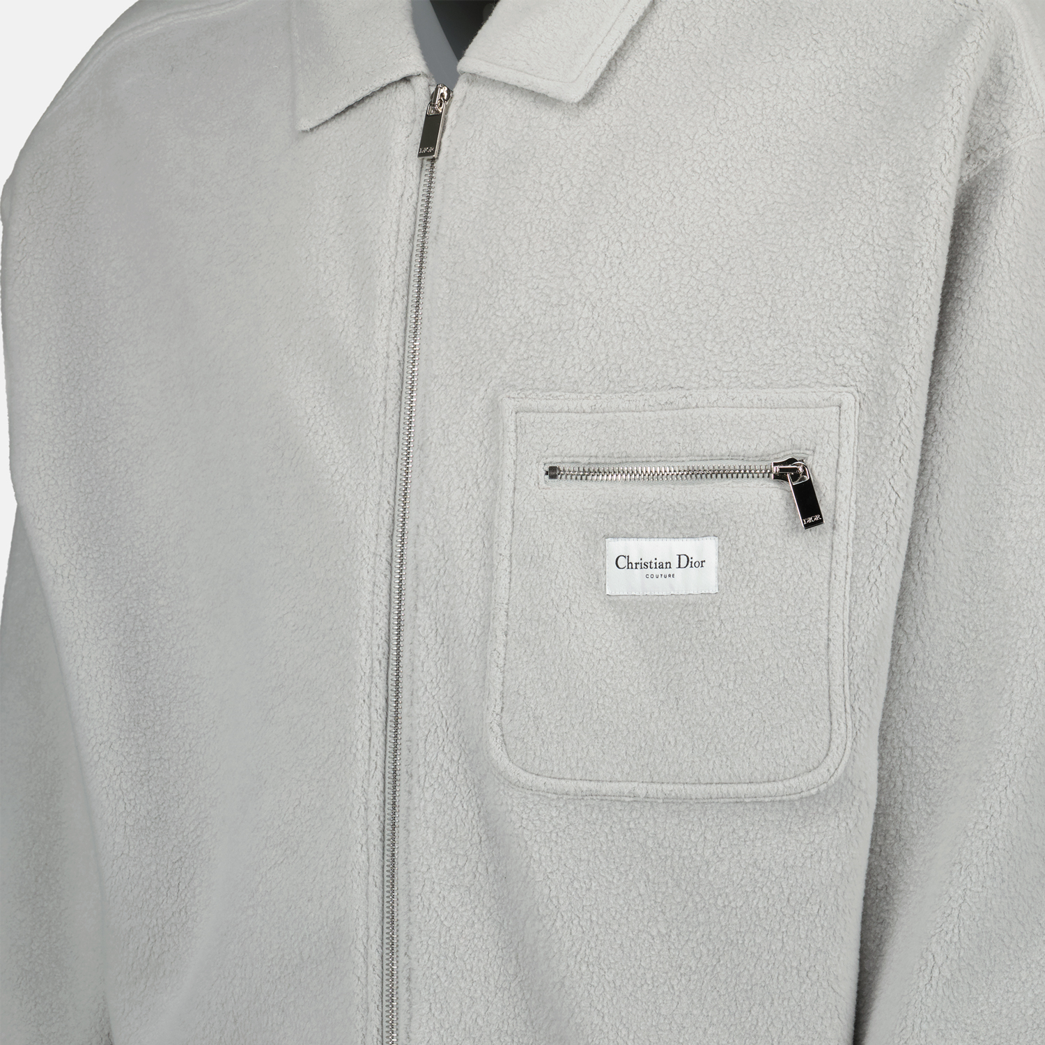 Image de la veste en laine zippée classique de Dior pour hommes - Saison Printemps-Été 2025 - Détail 1