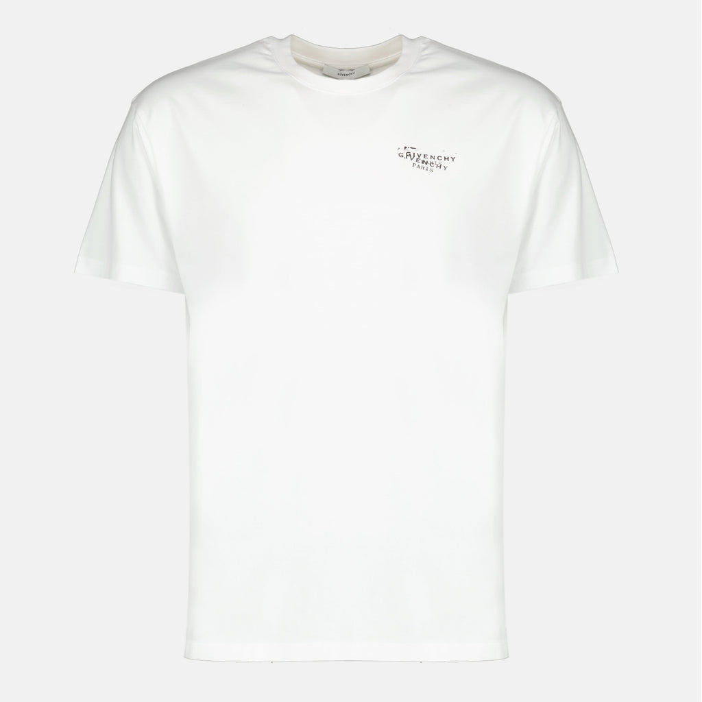 Givenchy t-shirt, white cotton t-shirt, logo printed t-shirt, Spring-Summer 2026, men's casual wear