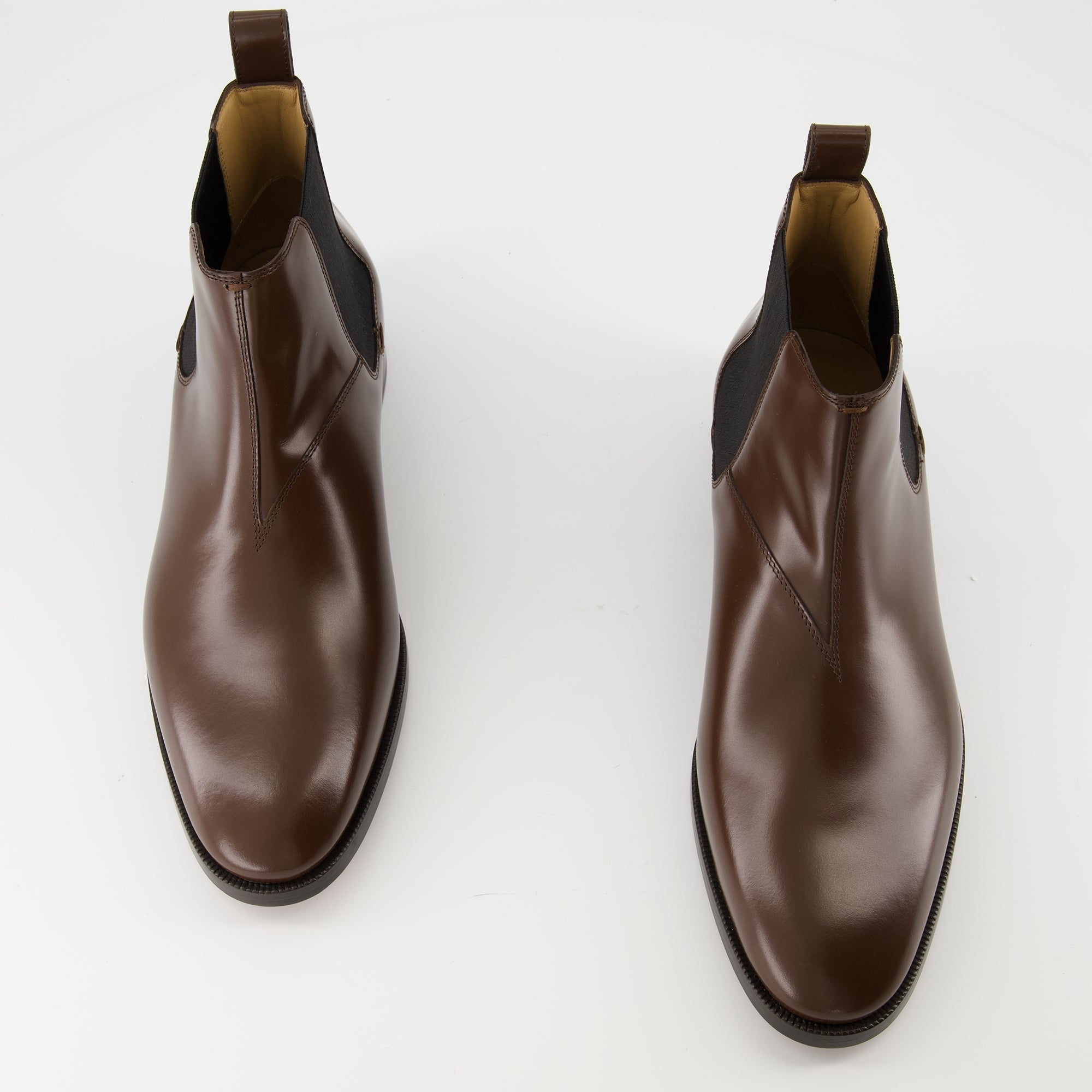 Bottines Pas Des Dieux, Valentino Garavani, brown leather boots, elegant footwear, men's stylish boots