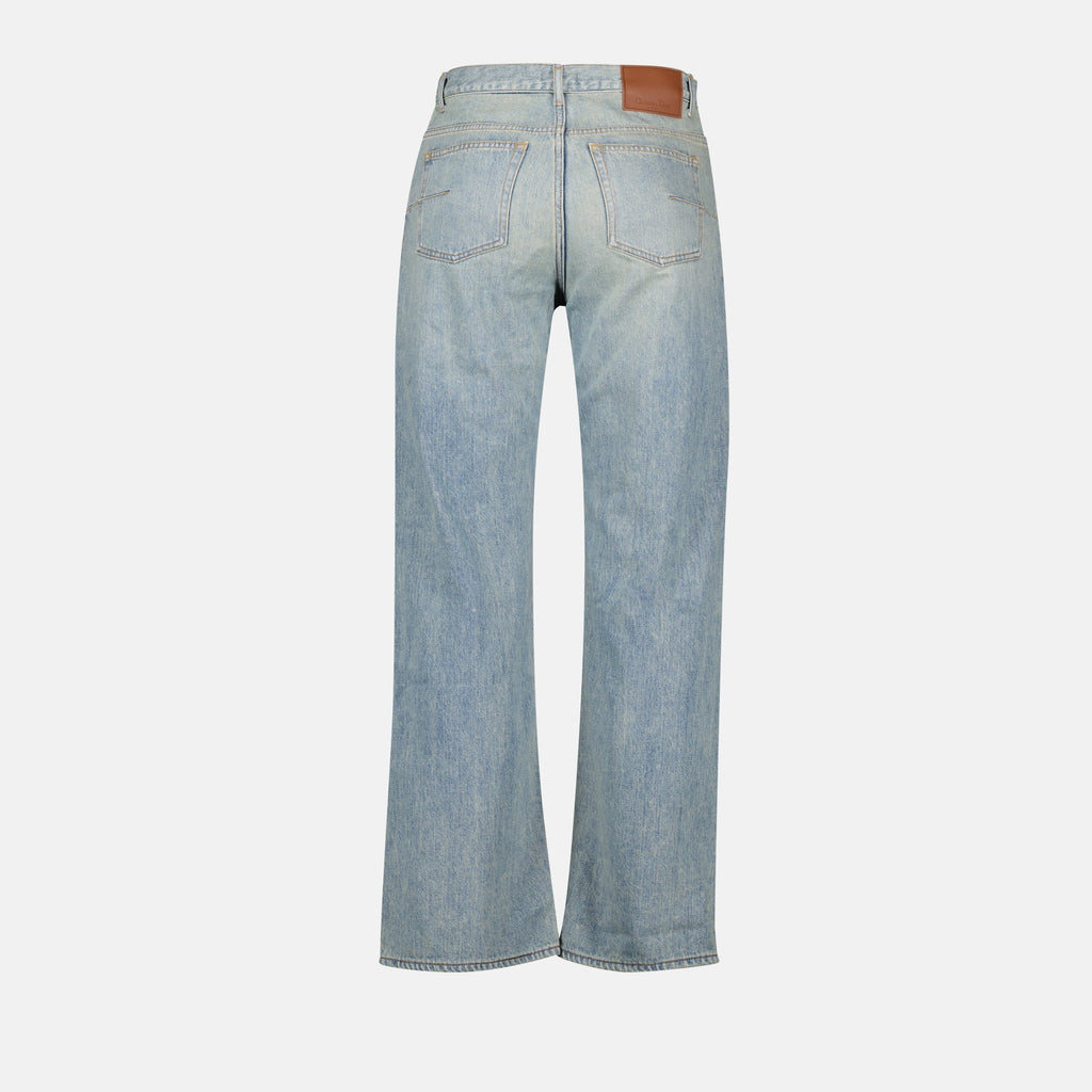 디올 남성용 헤리티지 인테리어 패턴 청바지 이미지 - 시즌 봄-여름 2025 - 후면 보기