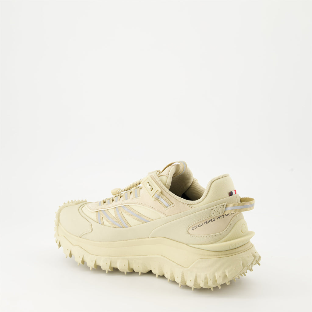 luxury sneakers, Moncler Trailgrip GTX, beige nubuck, waterproof footwear, Autumn-Winter 2024  