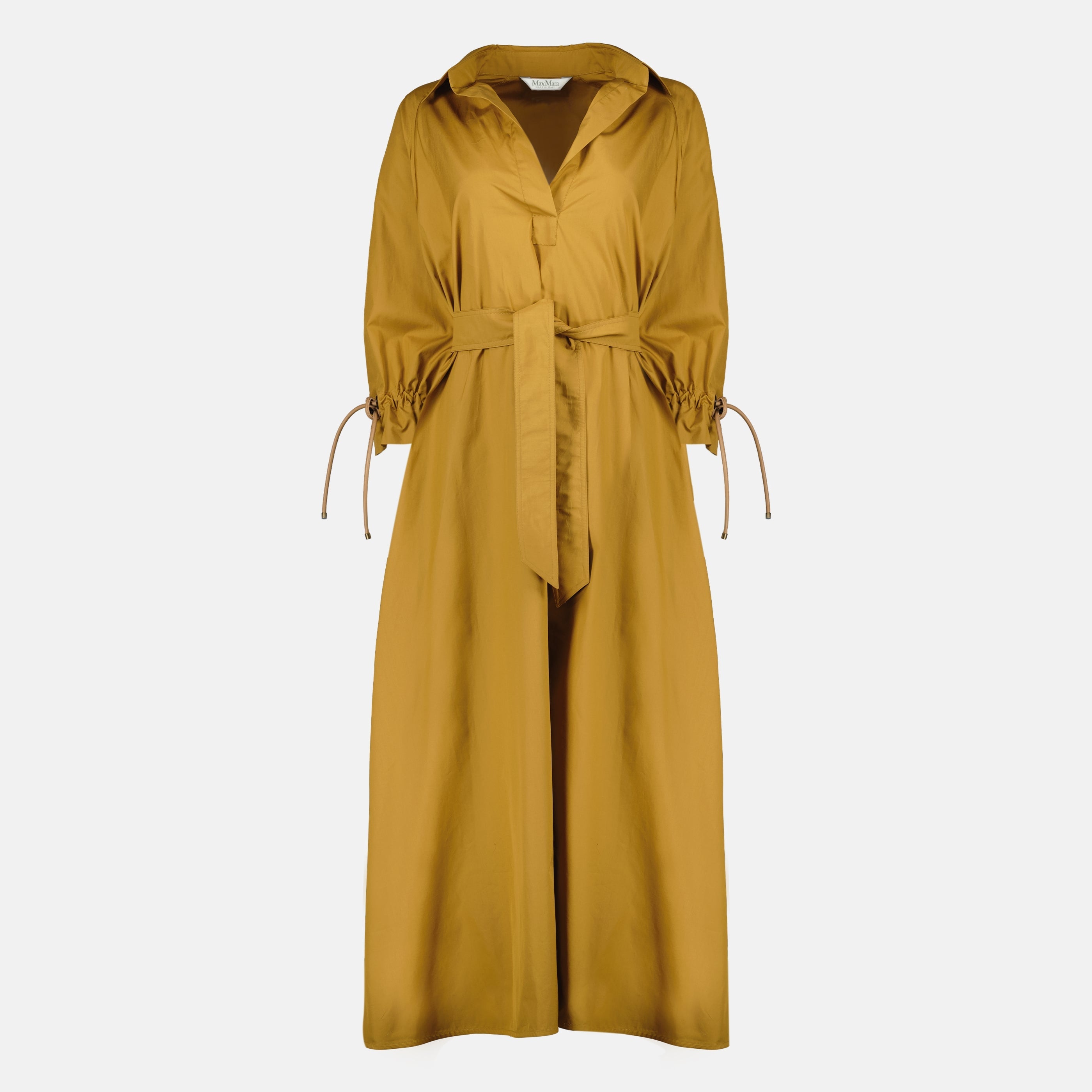 Brown Cotton Poplin Dress