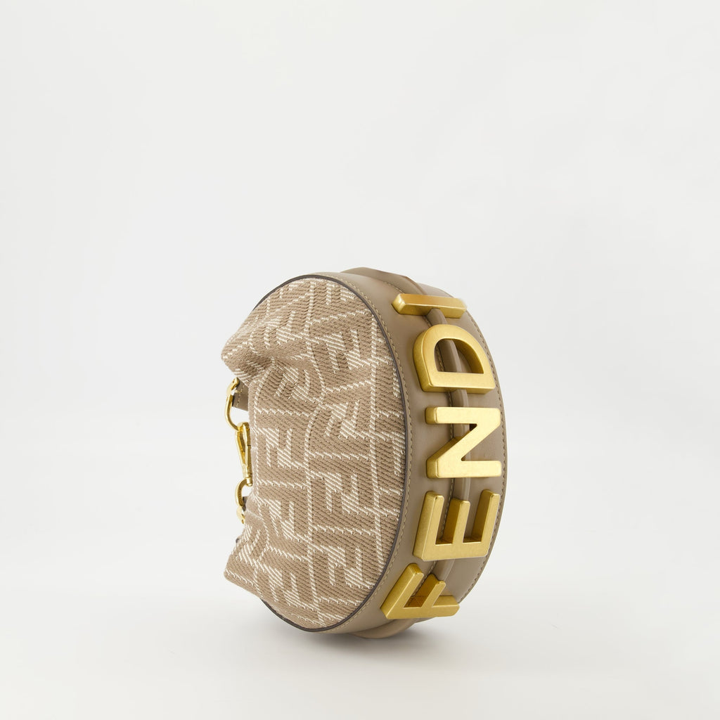 Fendigraphy mini bag, Fendi accessories, chic handbags, designer bags, brown denim bag