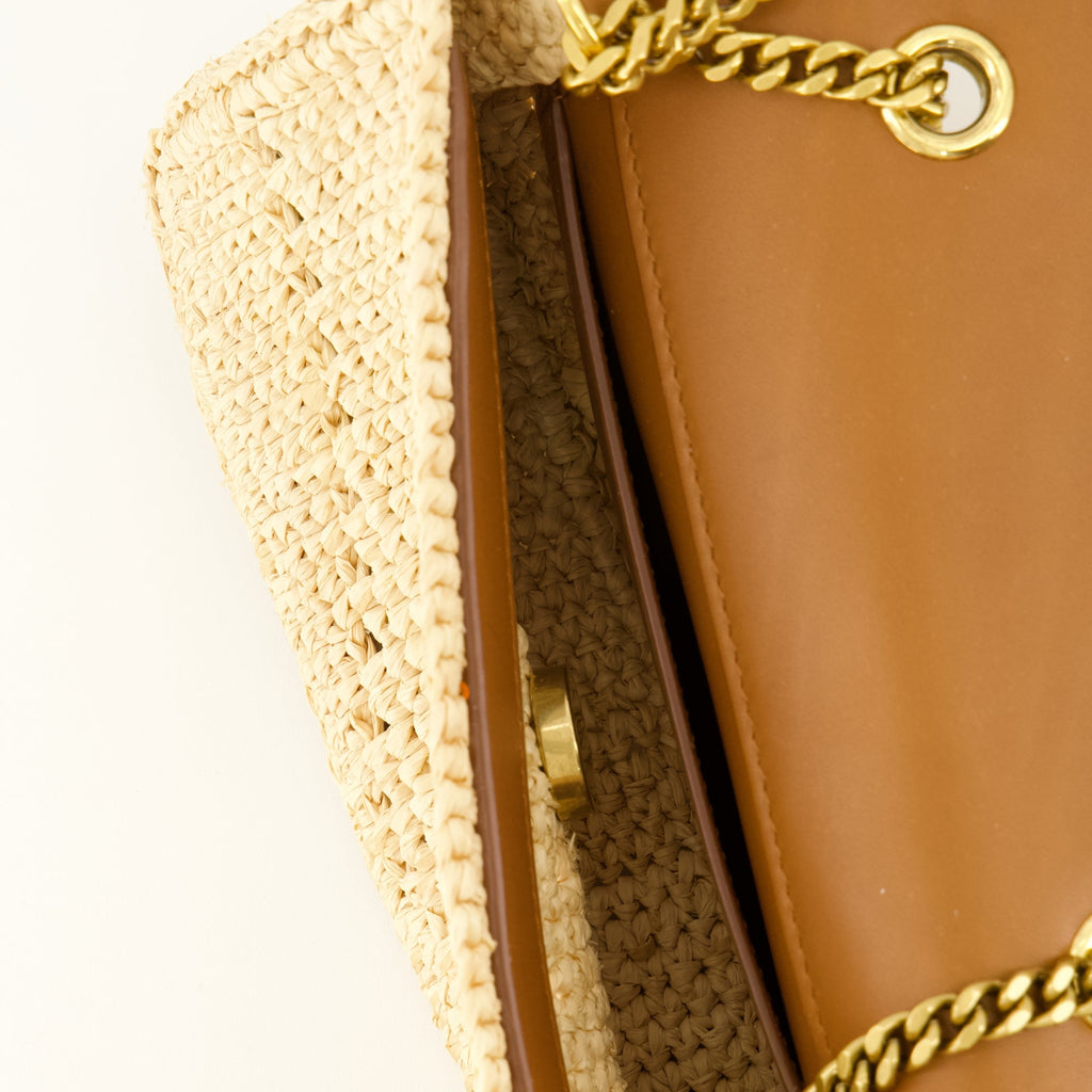 Loulou Mini Schultertasche aus Raffia