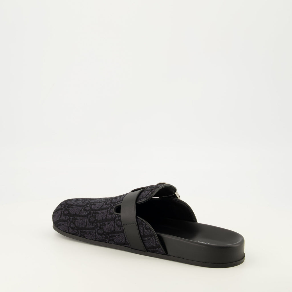 Mules de piel negra