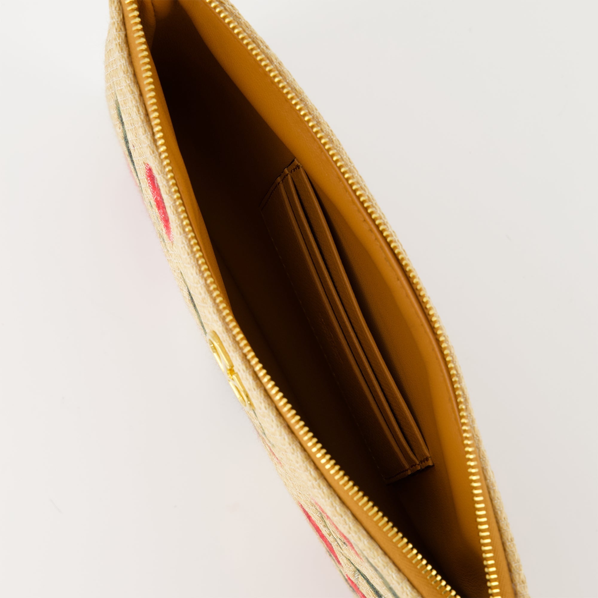 Valentino Garavani, Cherryfic pouch, raffia accessory, elegant design, practical pouch