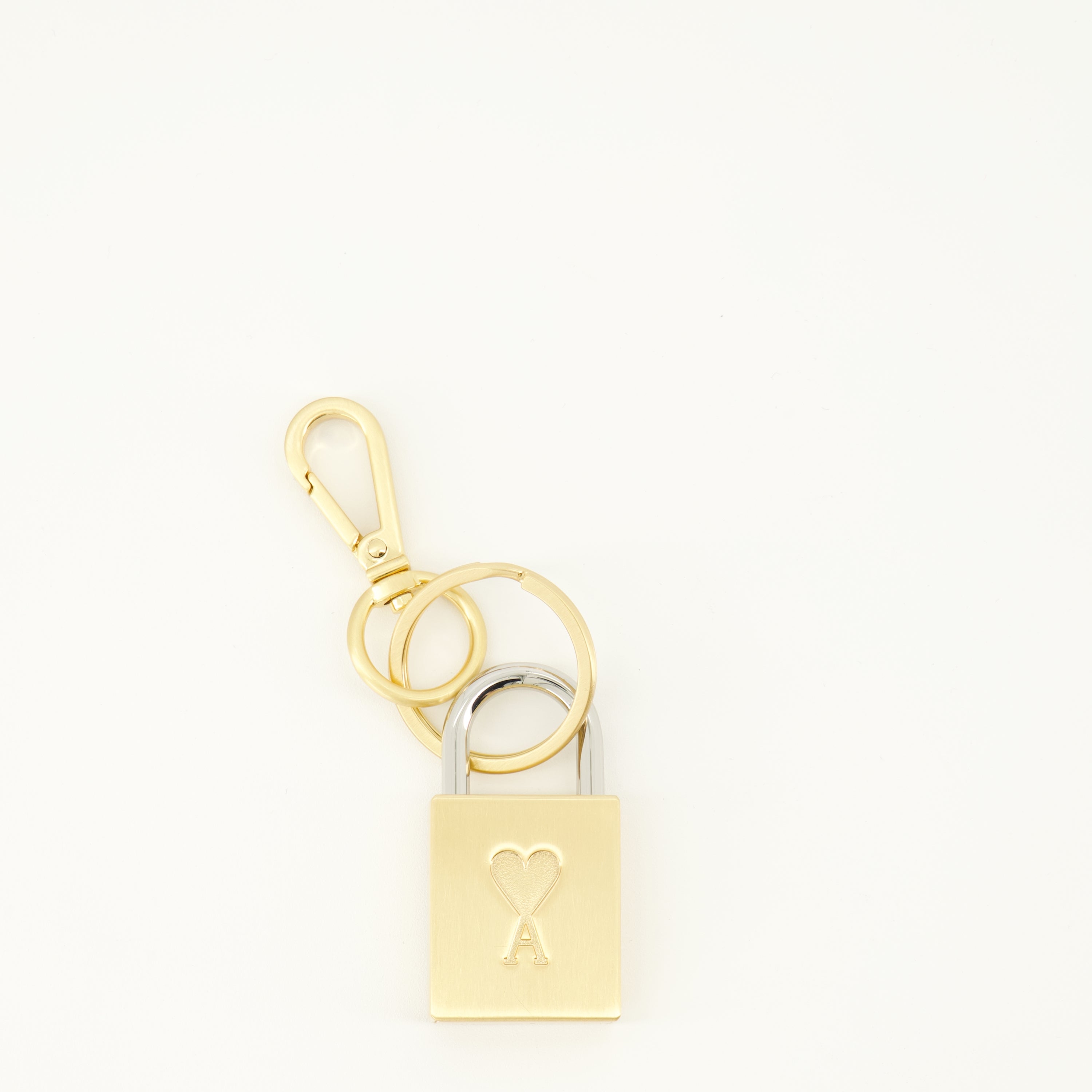 Ami de coeur keychain, AMI Paris, keychain, stylish accessory, gold and silver finish
