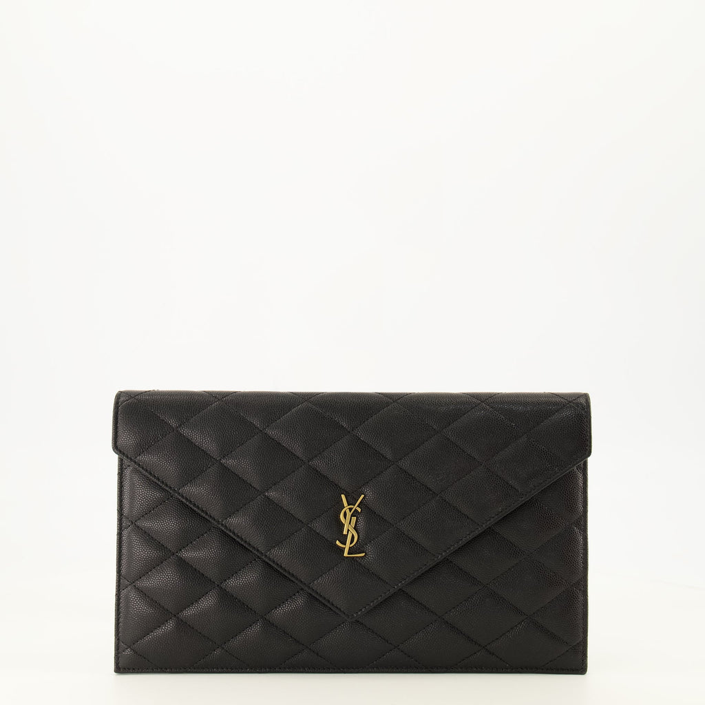 Pochette Paris-clutch i svart skinn