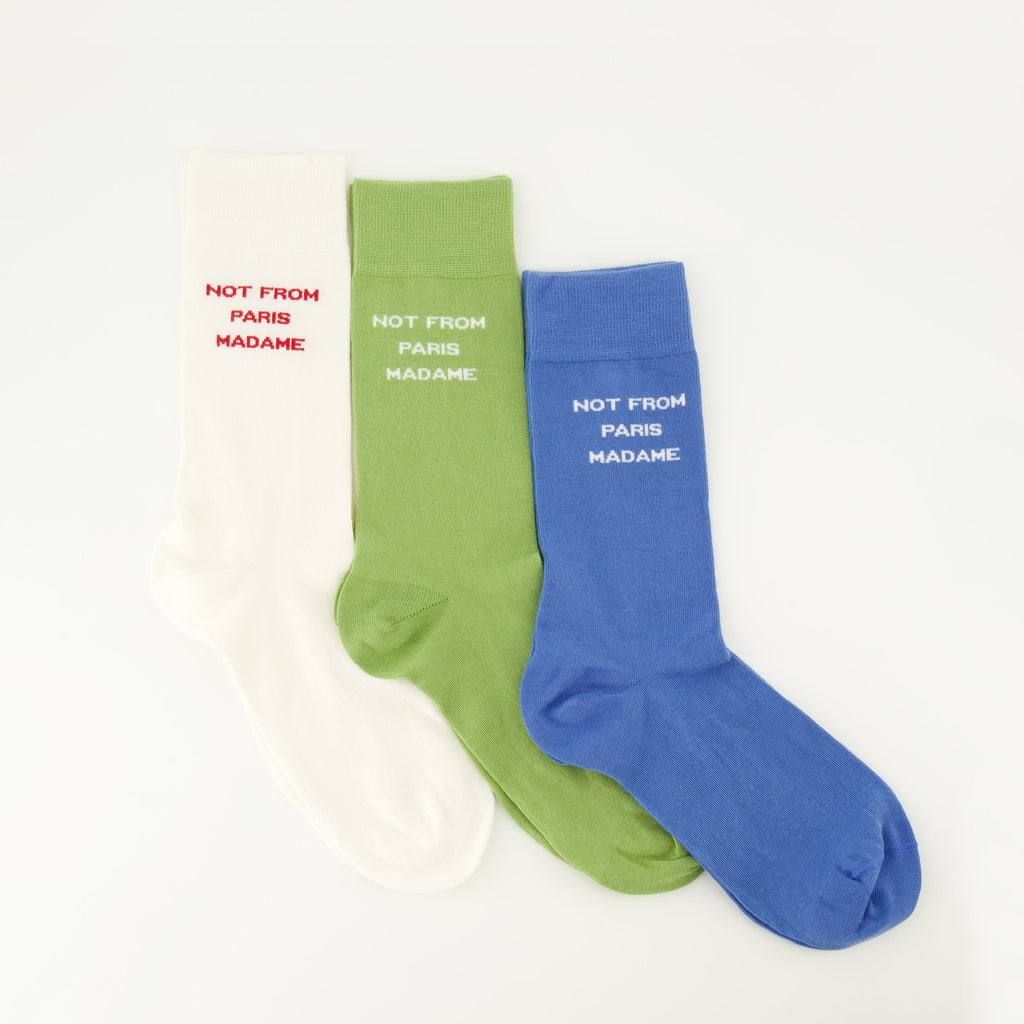Conjunto de 3 Meias com Slogan - Drôle de Monsieur