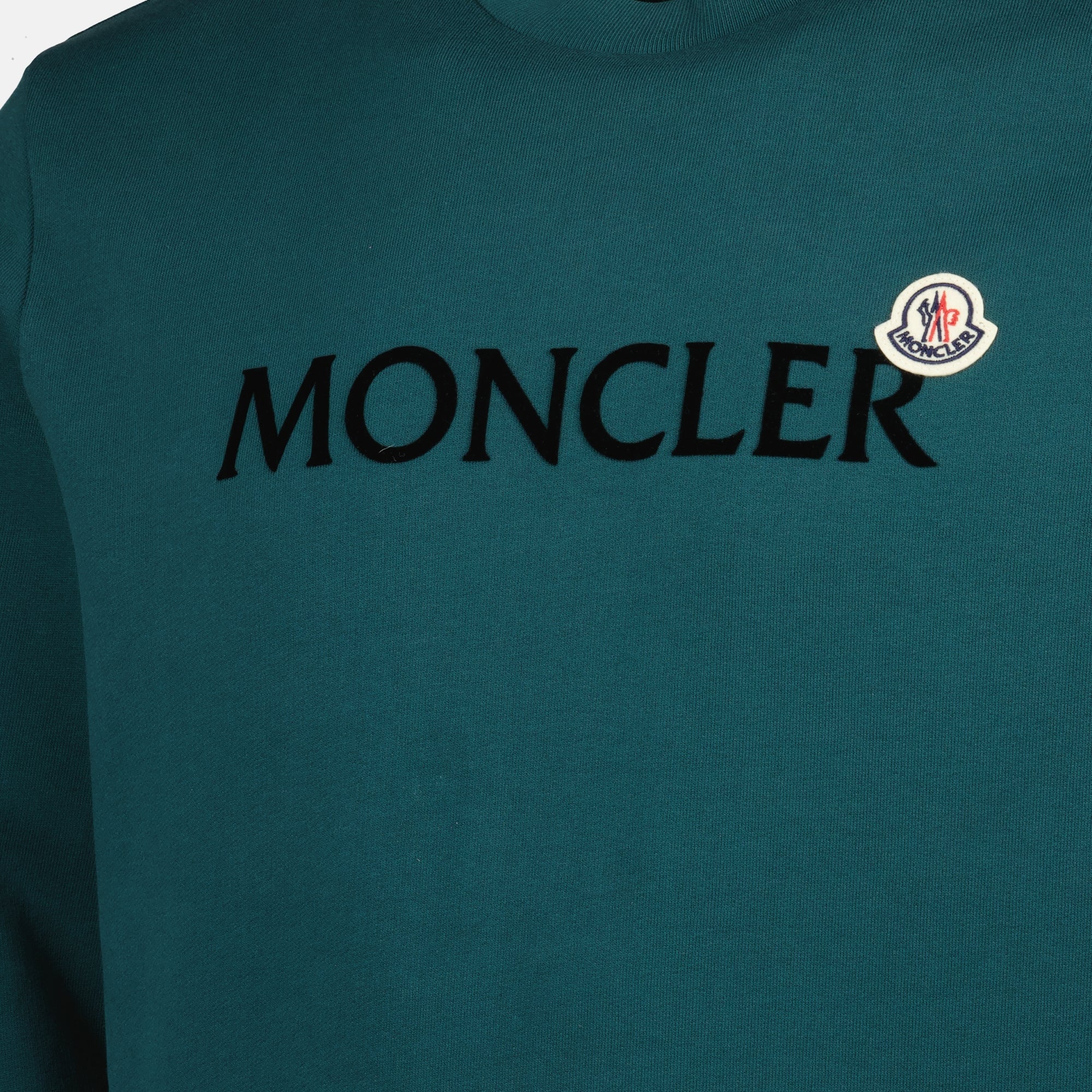 Image of Green Logo Sweatshirt by Moncler for Men - Season Autumn-Winter 2025 - Detail View 5