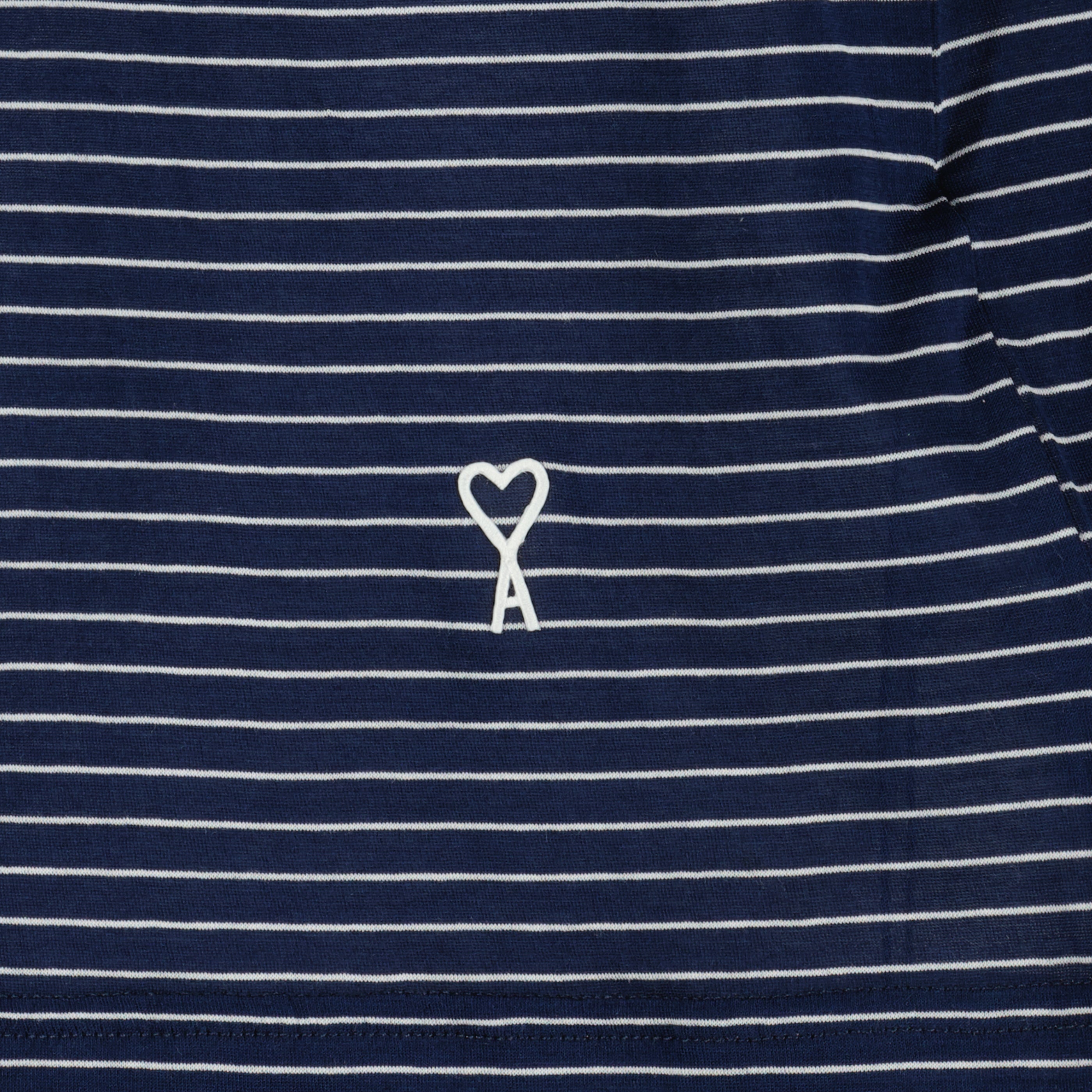 Navy Striped Cotton Polo