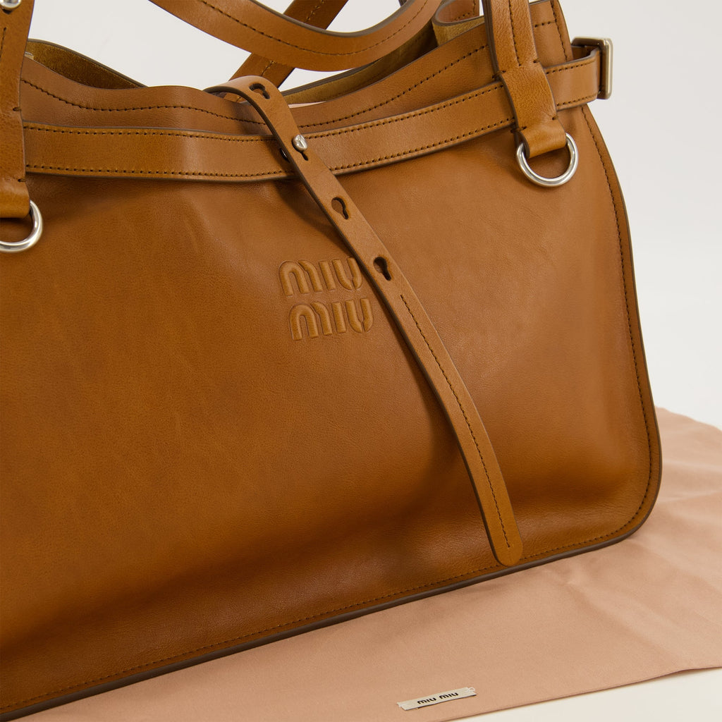 Bolso Tote de Cuero Marrón