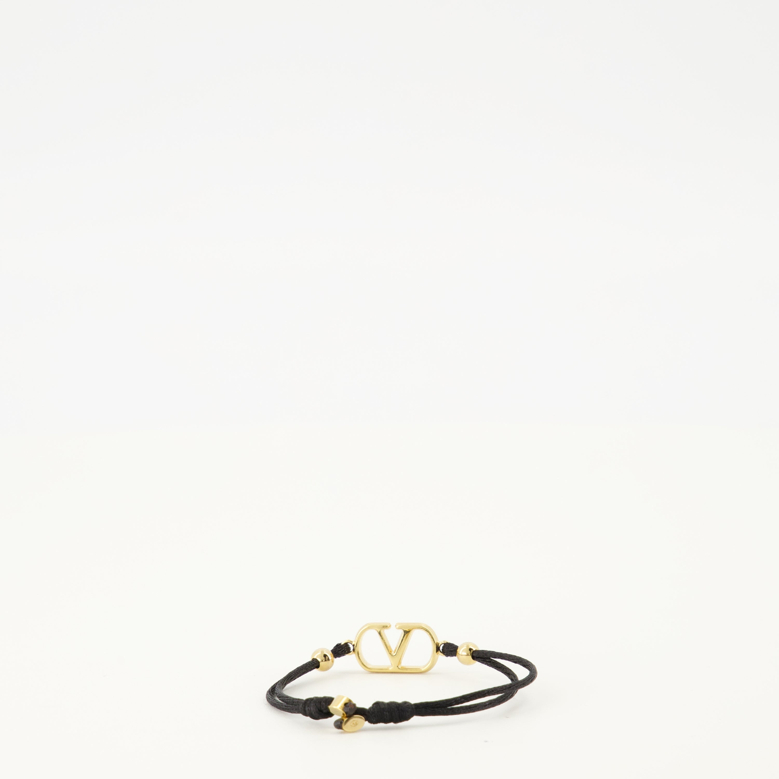 Bracciale Vlogo in Cotone Nero e Swarovski