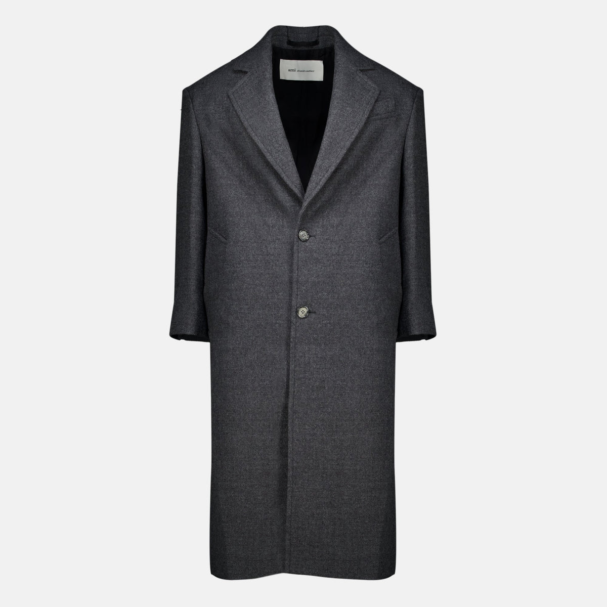 Cappotto lungo in lana grigia