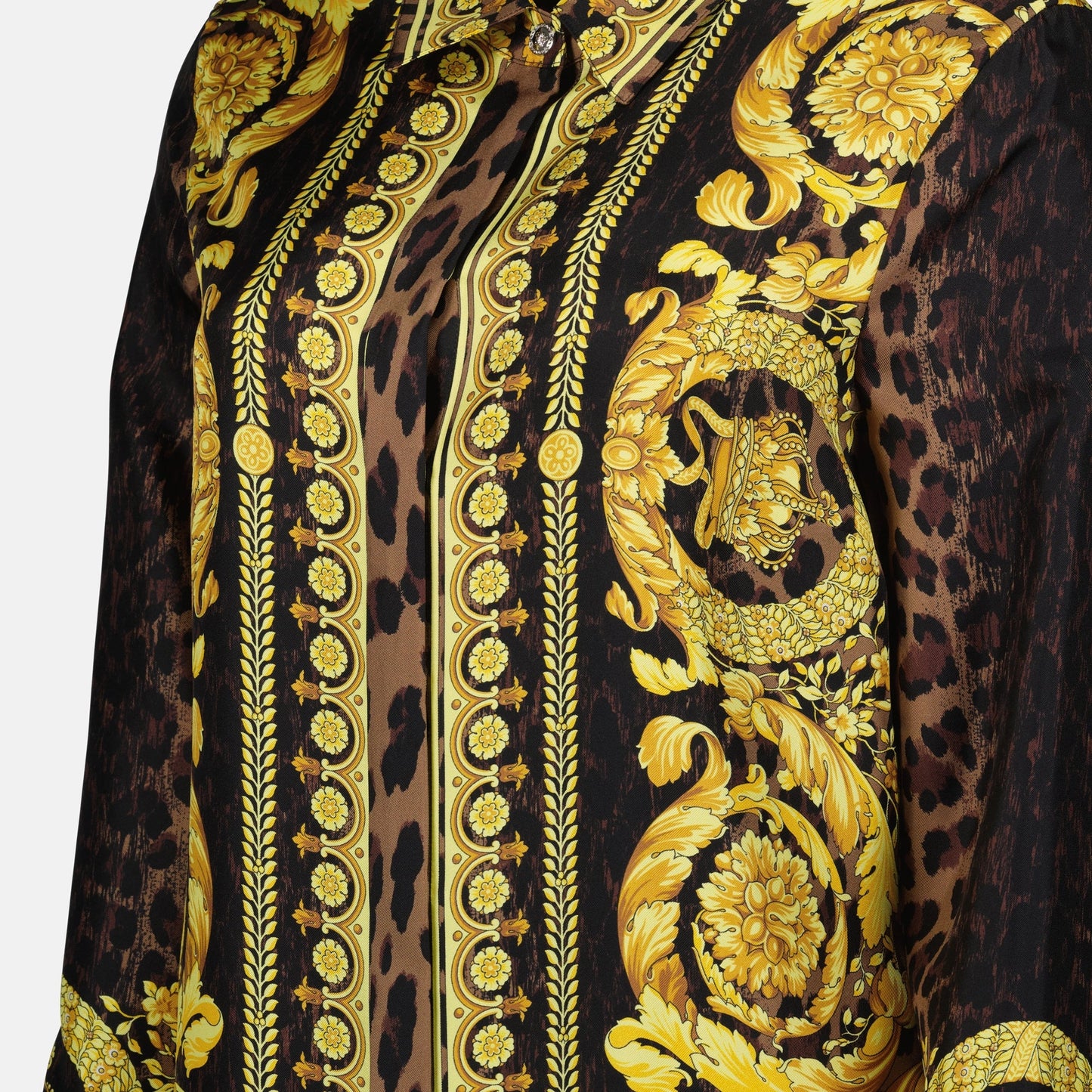 Wild Barocco shirt, silk shirt, leopard print shirt, Versace shirt, designer blouse