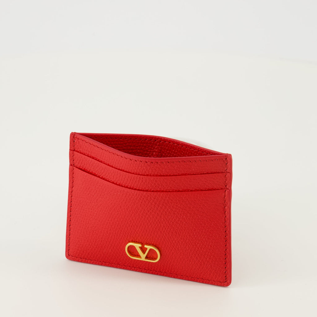 Image du Porte-cartes Vlogo Rouge par Valentino Garavani pour Femmes - Saison Printemps-Été 2026 - Détail 1