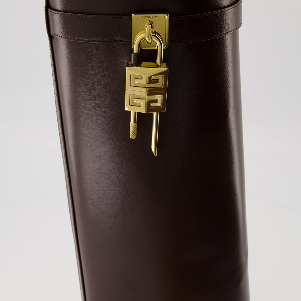 Givenchy, Shark Lock boots, brown leather boots, luxury footwear, designer boots
