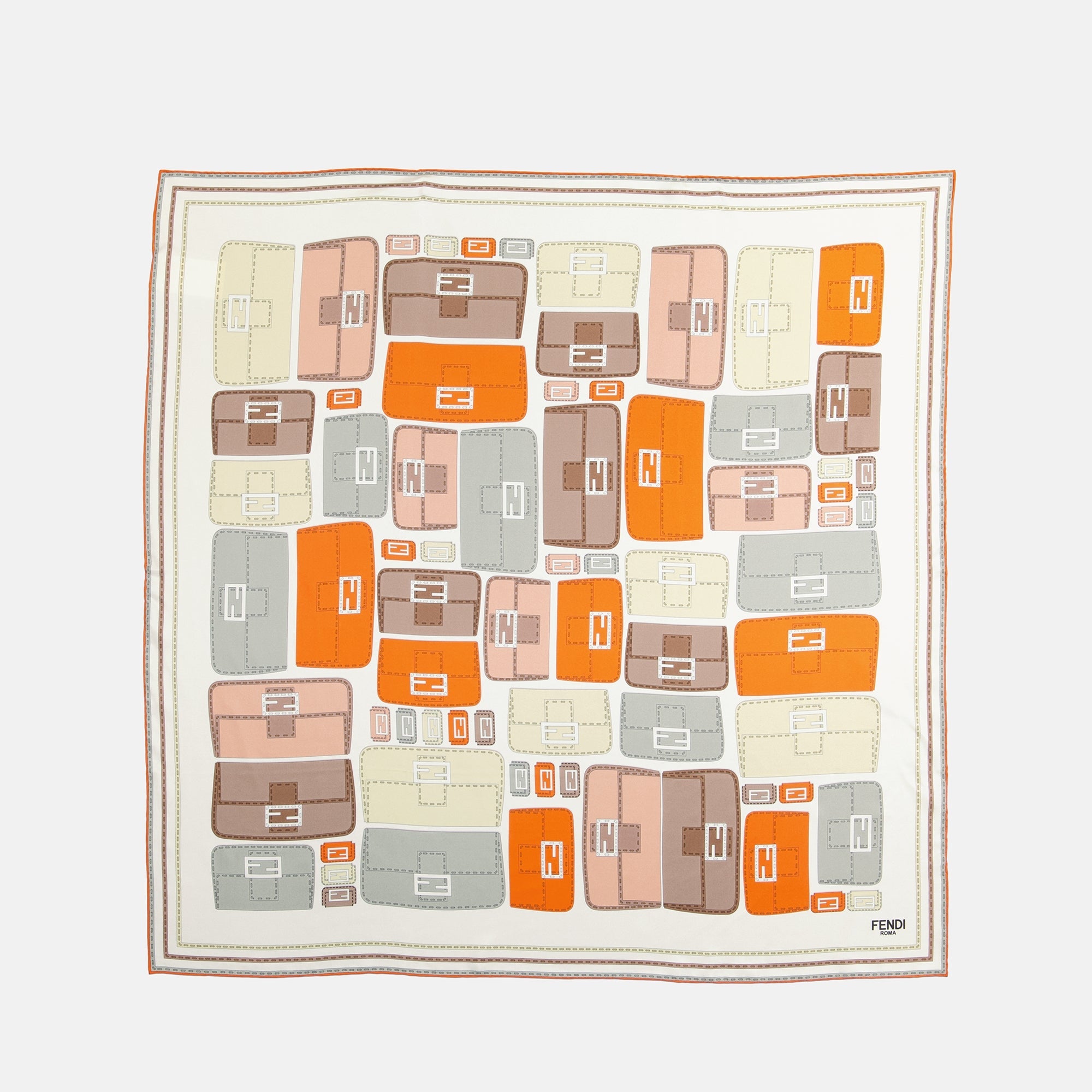 여성을 위한 Fendi의 주황색 바게트 스카프 이미지 - 봄-여름 시즌 2025 - 앞면 보기
