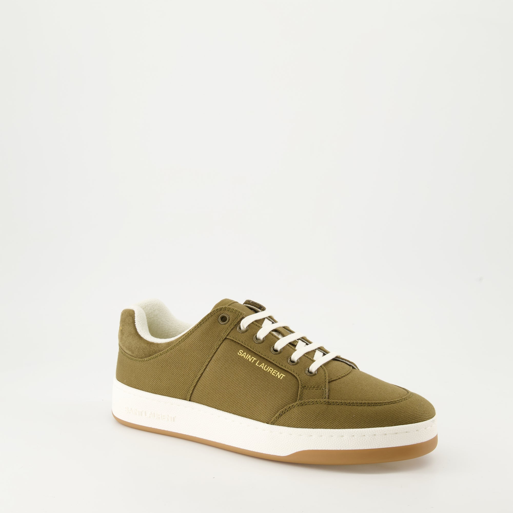SL/61 sneakers, Saint Laurent, green canvas sneakers, luxury sneakers, men's footwear