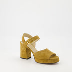 Image of Fawcette Heeled Sandals by Valentino Garavani for Women - Season Autumn-Winter 2025 - Front Right Three-Quarter View