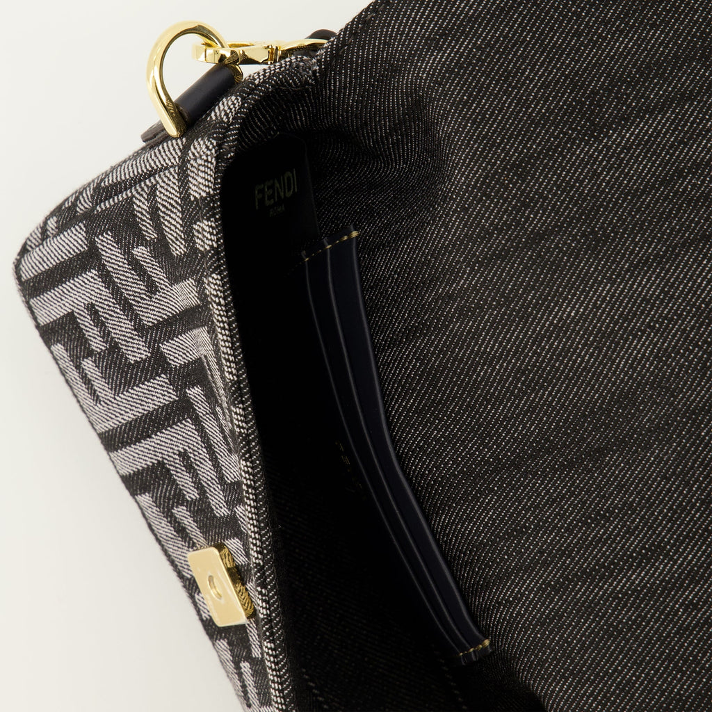 Fendi baguette bag, mini denim bag, luxury accessories, designer handbags, 2025 fashion collection