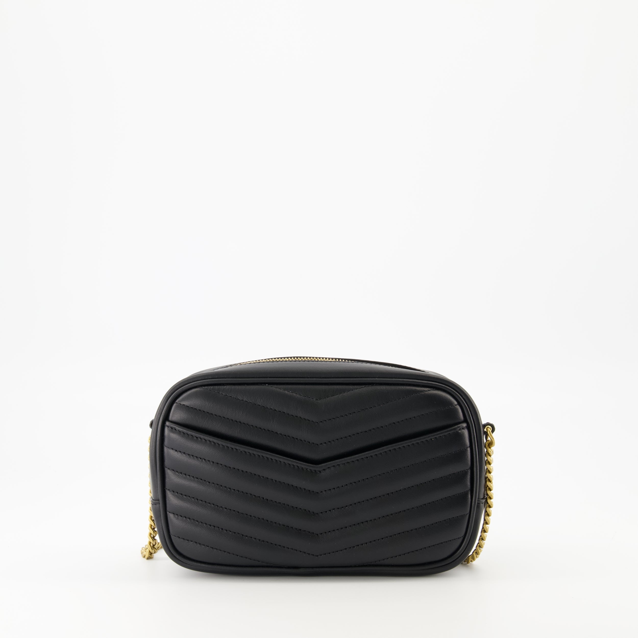 Image of Quilted Leather Lou Bag by Saint Laurent for Women - Season Autumn-Winter 2024 - Back View