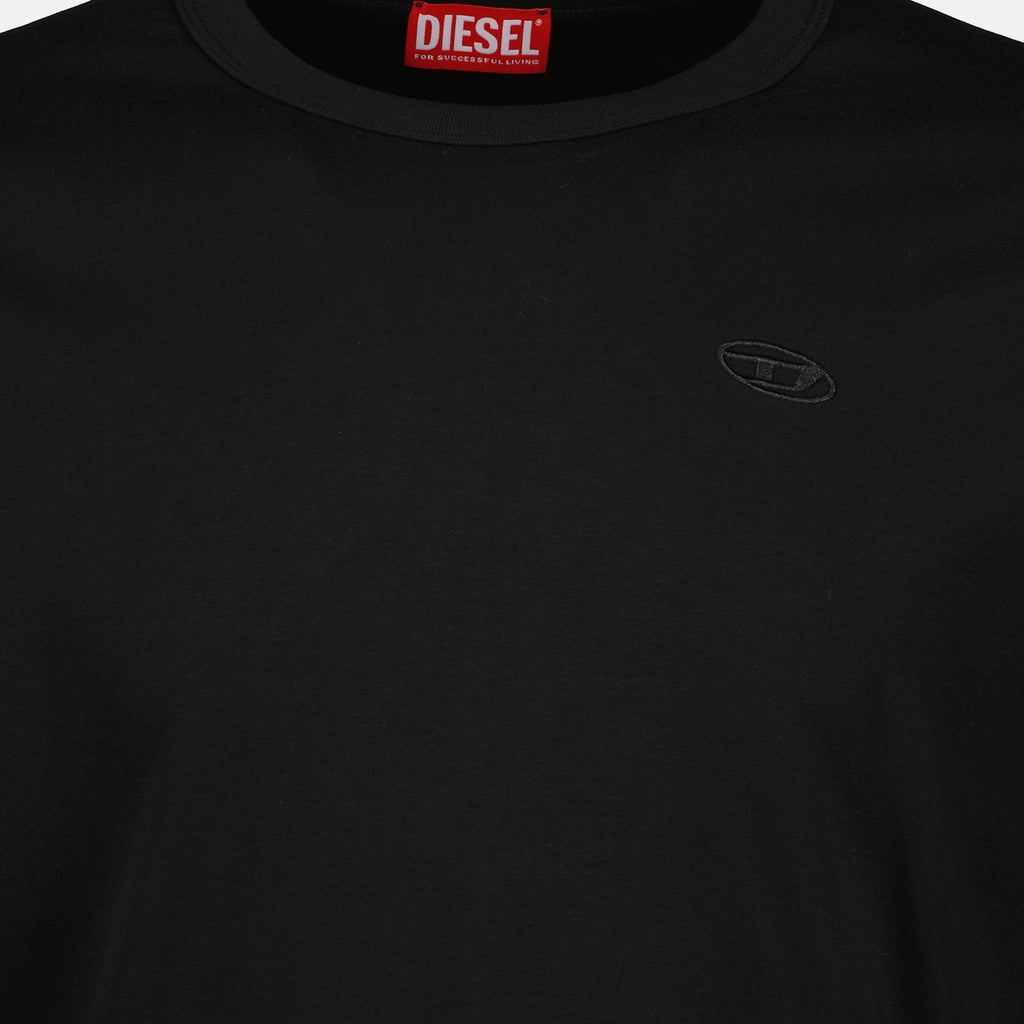 Imagen de la camiseta negra T-Adjust de Diesel para hombres - Temporada Otoño-Invierno 2025 - Vista de los detalles del producto 3