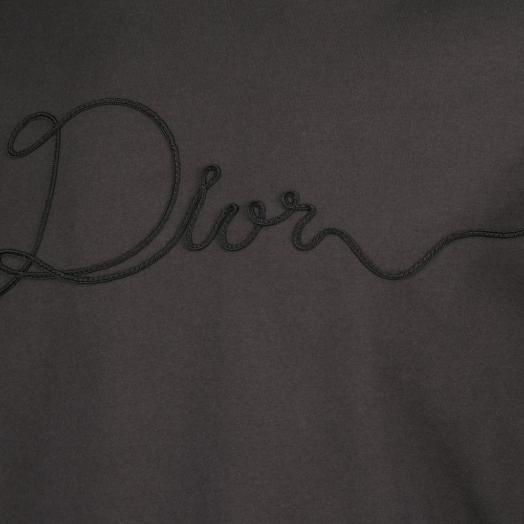 Image of Dior Ribbon Grey T-Shirt by Dior for Men - Season Spring-Summer 2026 - Detail View 2