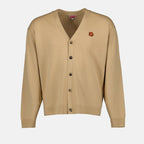 Kenzo cardigan, beige boke flower, luxury men's sweater, high-end fashion, floral design knitwear