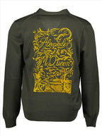 Alexander McQueen green cardigan, luxury men's cardigan, embroidered cardigan, designer men's wear, high-end fashion