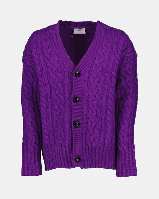 Violet Cardigan, AMI Paris, Unisex Cardigan, Wool Cardigan, Luxury Fashion