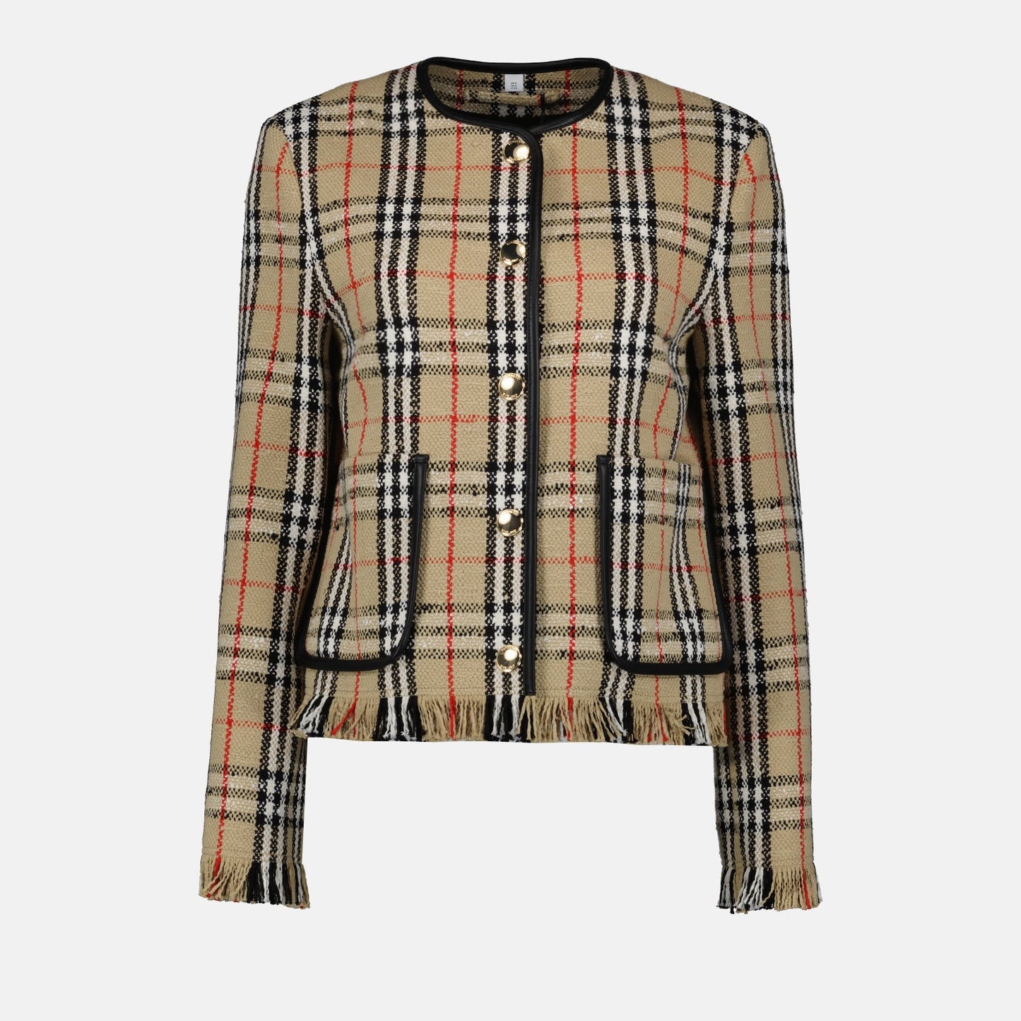 Burberry, Women's Wool Cardigan, Plaid Cardigan, Luxury Fashion, High-End Knitwear