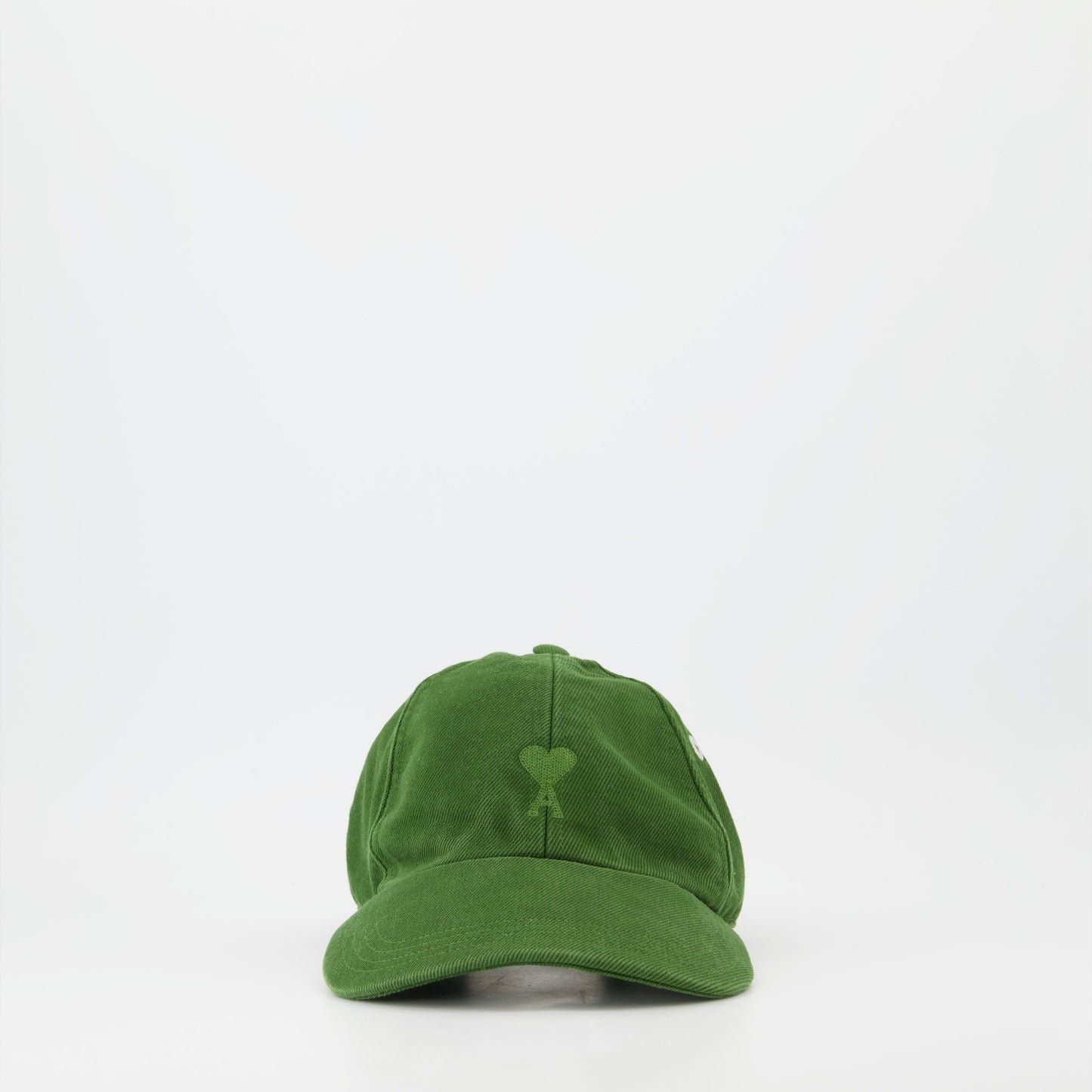 Green Ami de Coeur Cap, AMI Paris Cap, Luxury Headwear, Unisex Designer Cap, Elegant Accessories