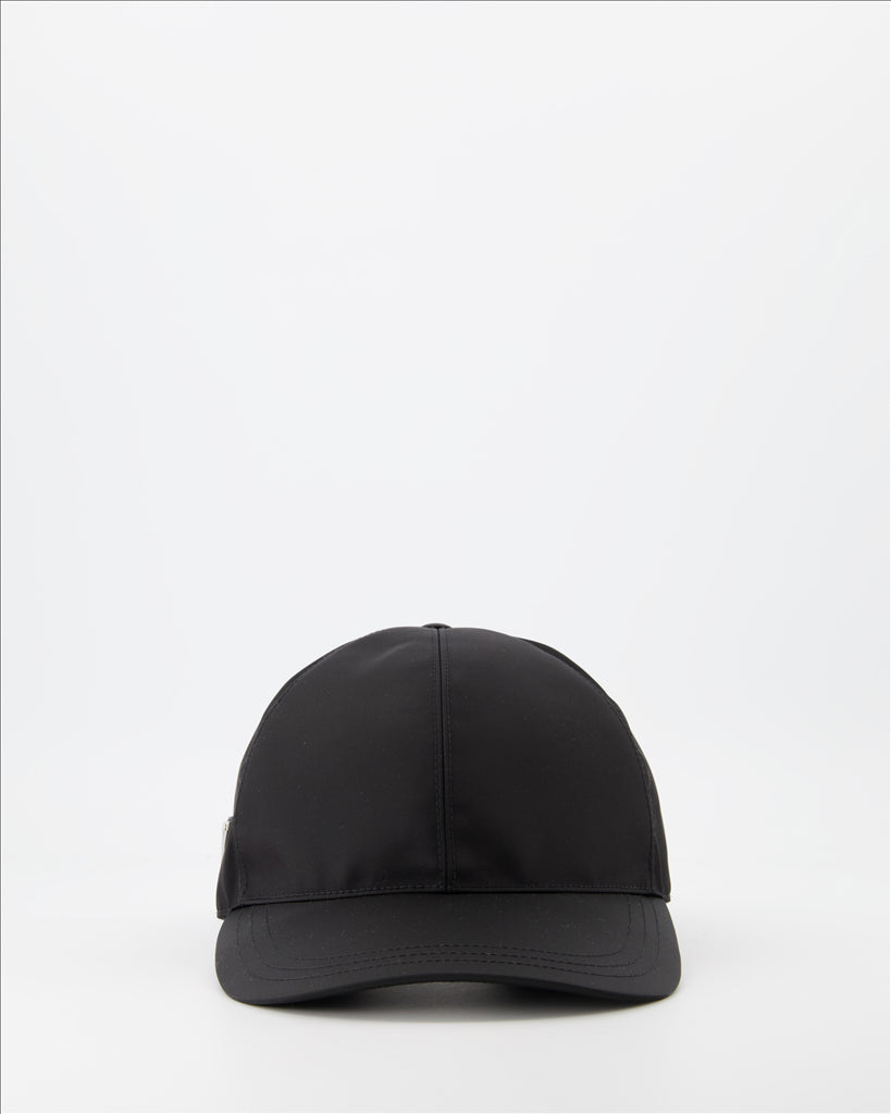 Prada cap, men's luxury accessories, eco-friendly fashion, black re-nylon cap, designer men's cap